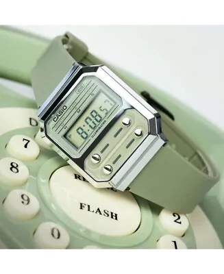 Casio Vintage A100WEF-3A Unisex Functional Japan Digital Watch Green Dial • $56.50