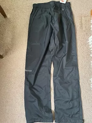 Marmot Pants Mens Medium Black Rain Nylon Precip Lightweight Zips At Ankle • $42.99