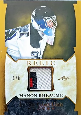 🔥#/8 Manon Rheaume Relic 2022-23 Leaf In The Game Used Hockey Itg Number Gold🔥 • $75