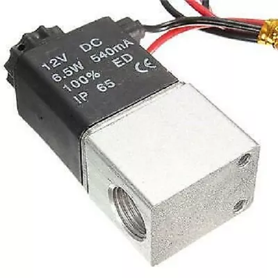 1/4  2 Way Normally Closed Pneumatic Aluminum Electric Solenoid Air Valve 12V DC • £6.98