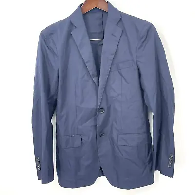 Tomorrowland Blazer Mens Small 44 Navy Blue Button Up 100% Cotton Lightweight • $24.50