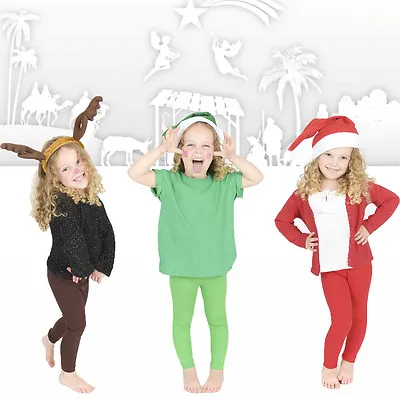 £3.76 • Buy  Childrens Full Length Leggings Kids Nativity Christmas 