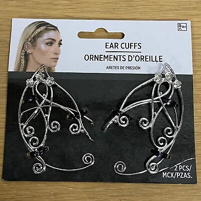 Elven Ear Cuffs No Piercing Silver Tone Vine Floral 2 Sets Of 2 • $14