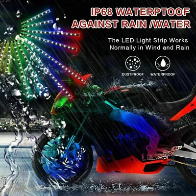 12x RGB Motorcycle LED Light Accent Glow Neon Strip Kit 15 Color Remote • $22.13