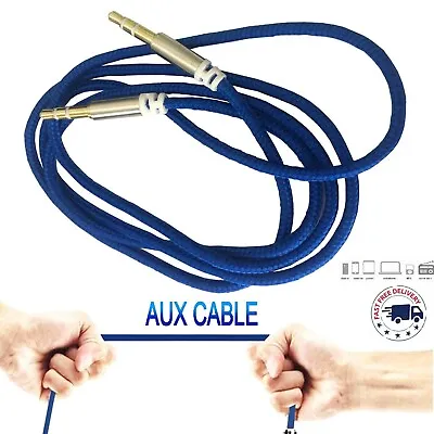 3.5mm AUX Male To Male Stereo 1M Audio Cable Car MP3 PC Strong Auxiliary Lead UK • £2.19