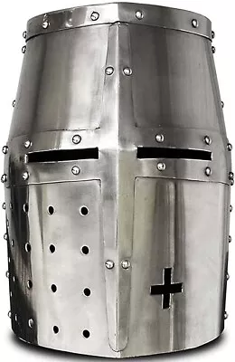 Medieval Templar Crusader Knight Armor Helmet | Greek Roman Spartan Armour | Sil • $123.59