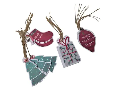 £2.99 • Buy 20 Cute Christmas Gift Tags Printed Present Wrapping Xmas Assorted Labels Kraft
