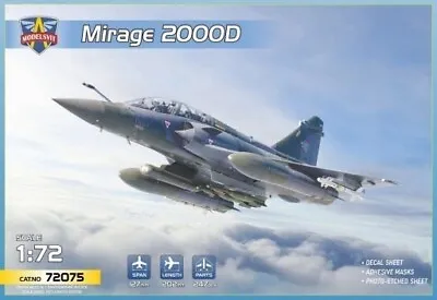 1/72 Modelsvit #72075 - Mirage 2000D With SCALP-EG Missile ”Shadow Storm” • $36.95