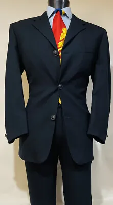 Vintage Istante Versace Wool Midnight Blue Men’s Full Suit 42 Made In Italy • $399.99