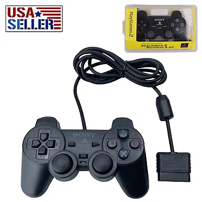 Wired Controller For Sony PlayStation PS2 PS1 2.4GHz Dual Vibration Gamepad • $19.19