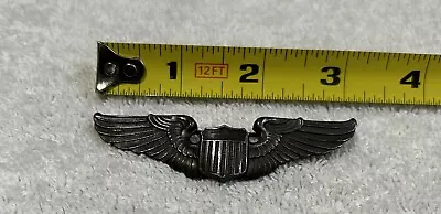 WW2 US Army Air Force Sterling Silver Pilot Wing Pin Back 3  • $218.50