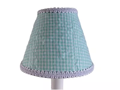 Mint Seersucker Check Chandelier Shade 5  Mini Lamp Sconce Shade / Easter Sprin • $5