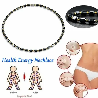 Magnetic Healing Therapy Necklace Arthritis Hematite Weight Loss Women Men Gifts • £3.83