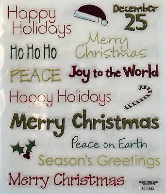 Merry Christmas Joy Happy Holidays Peace Phrase Scrapbook Card Craft Stickers • $1.59