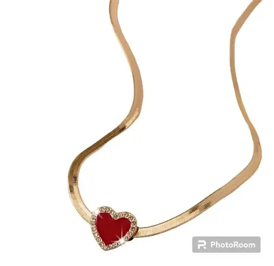 Vintage Style Choker Necklace Thick Heart Chain Collar Choker • $14.95