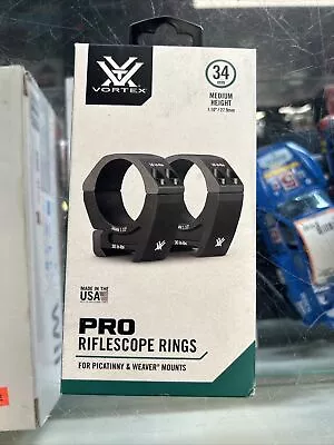 Vortex PRO 34mm MEDIUM Riflescope Rings PR34-M Matte Black BRAND NEW • $59.99