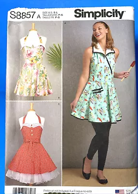 Sewing Pattern -Simplicity S8857A Misses Aprons Size (SML)  Vintage-Inspired • $6.50
