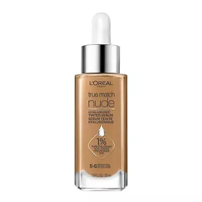 L'Oreal Paris True Match Nude Hyaluronic Tinted Serum Foundation Medium Tan 5-6 • $13.01