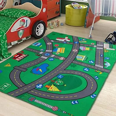 Kids Playmat City Toy Map Floor Mat Rug For Car Play Girls Boys Children Bedroom • £29.11