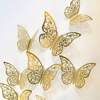 $5.99 • Buy 24 Pcs Removable 3D Butterfly Wall Stickers Decals Kids Art Nursery Room Decal