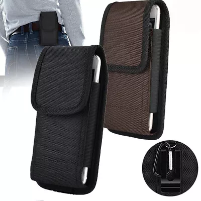 2x Universal Pouch Case Belt Clip For Cell Phone Nylon Phone Carrying Bag Cover • $23.74