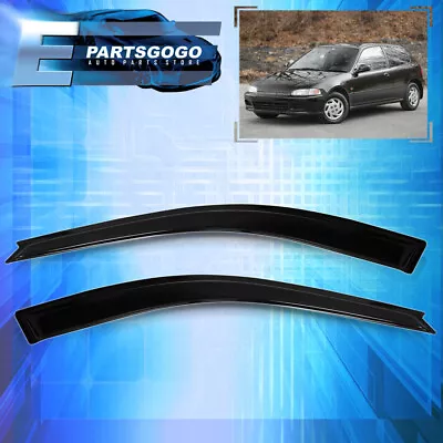 For 92-95 Honda Civic EG EJ 2DR JDM TapeOn Sun Rain Window Visor Guard Deflector • $31.99