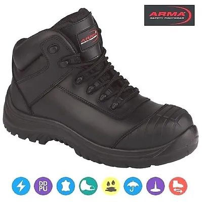 ARMA Mens Lightweight NON - METAL Composite Safety Toe Cap Work Shoes Boots Size • £36.95