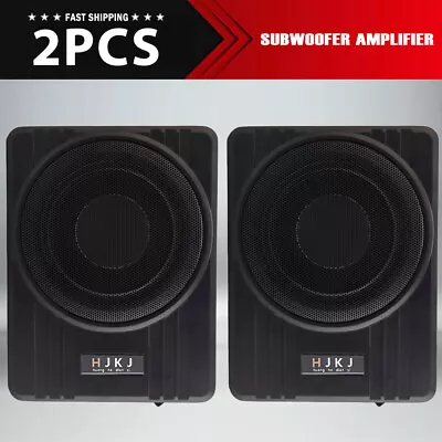 600W 10INCH Powered Car Under-Seat Subwoofer Amplifier Slim Audio Super Bass 2PC • $228.95