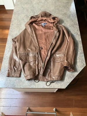 $315 • Buy Polo Ralph Lauren Leather Jacket Xl Brown …as New