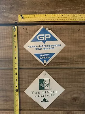 2 Timber Boundary Property Marker Signs Georgia Pacific GP  • $7.99