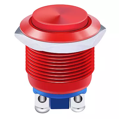 Twidec/19mm Waterproof Red Metal Shell Momentary Raised Top Push Button Switch 1 • $11.21