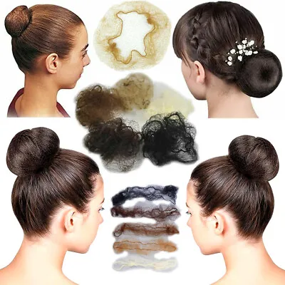 1-10pcs Fine Mesh Hair Net Bun Invisible Elastic Cap Hairnet Styling 50cm Lot UK • £1.45