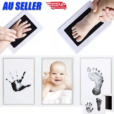 $5.99 • Buy Baby Hand Footprint Photo Frame Kit Pet Safe Inkless Wipe Newborn Print Gift New
