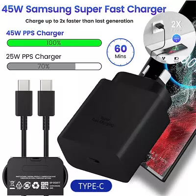 45W Super Fast Wall Charger Type-C Cable For IPhone 15 Samsung S21 22 S23 Ultra • $6.79