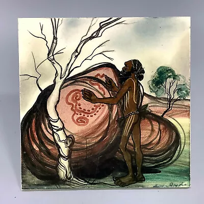 Martin Boyd Hand Painted Tile Of An Australian Aboriginal Painting • $185