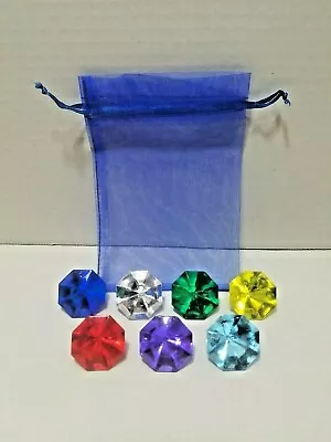 Sonic The Hedgehog 7 Chaos Emeralds With A Drawstring Bag • $17.50