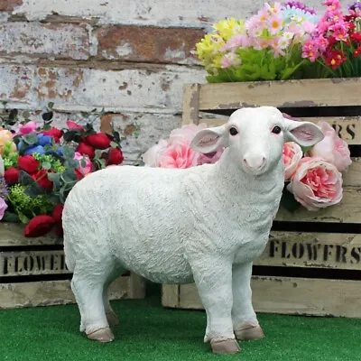 Sheep Ornament Lamb Statue Farmyard Animal Patio Sculptures Garden Decor UK GIFT • £27.89