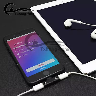 2 In 1Audio Adapter IP Interface Music Charging Adapter IPhone 7 Plus 8 A2TF • $2.94