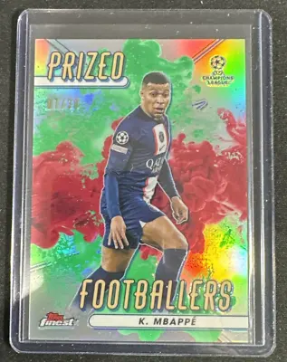 Topps 22-23 Finest PSG Kylian Mbappe Prized Footballer Fusion Green Red 7/30 • $499