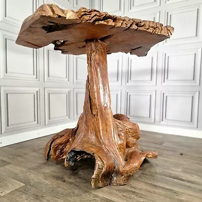 £789.99 • Buy Large Heavy Rustic Tree Root Table Live Edge - Solid Wood - Trunk Breakfast Bar 