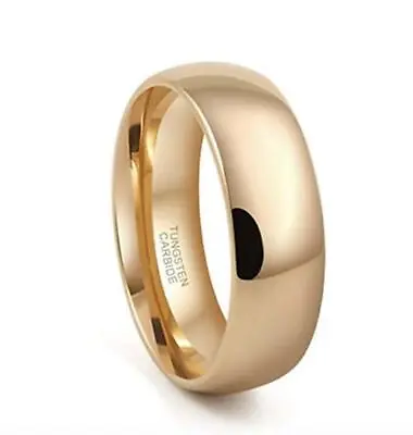 7mm Men's Or Ladies Tungsten Carbide Rose Gold Plated Domed Wedding Band Ring • $22.46