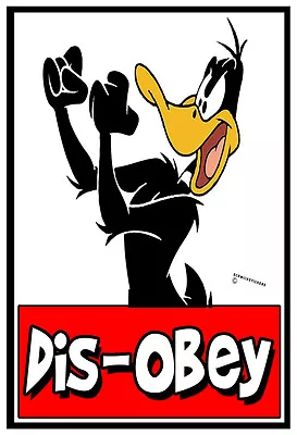 Dis-obey Sticker Funny Daffy Duck Disobey Sticker Lucky 13 Product • $9.72