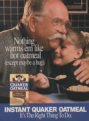 1992 Instant Quaker Oatmeal Cereal - Actor Wilford Brimley - Hug- Print Ad Photo • $9.79