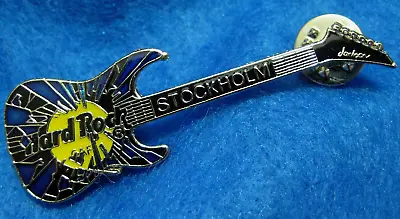 STOCKHOLM *CRASH* BLUE JACKSON MIRROR SHARDS RETAIL GUITAR Hard Rock Cafe PIN • $16.99