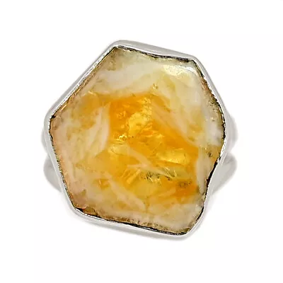 Natural Citrine Stalactite 925 Sterling Silver Ring Jewelry S.6.5 CR26288 • £0.80