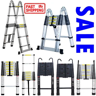 Telescoping Folding Ladder Telescopic Extension Tall Multi Purpose Loft Ladder • $41.19