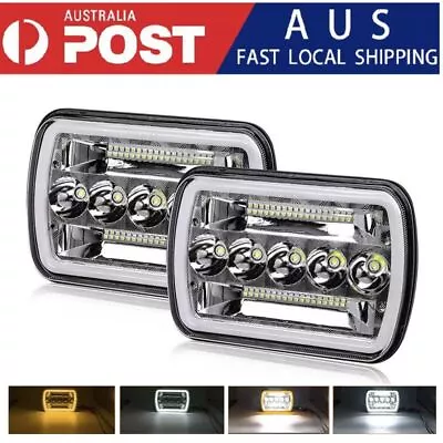 Pair LED Headlights For 1983-2004 Toyota Hilux HI/LO/DRL/TURN SIGNAL Square 5x7  • $56.82