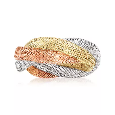 Ross-Simons Italian 14kt Tri-Colored Gold Mesh Ring • $150