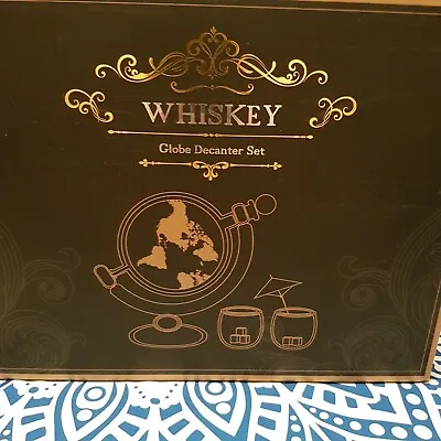 Ship Globe Whiskey Decanter Set Christmas Mens Birthday Gift Glassware Tumbler • £34.99