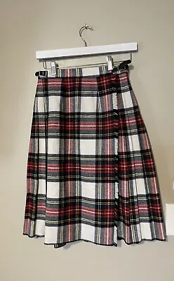 O'neil Of Dublin Wool Plaid Skirt Plus Size 8 Womens Tartan Irish Kilt Vtg • $60